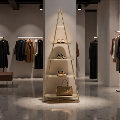 4 Tier Metal Pyramid Display Shelf