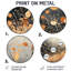 Windy Prairie Leaves I - décoration murale en métal orange traditionnel, art mural rond imprimé prairie-463794076