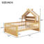 Lit double pleine grandeur en bois avec tablette de rangement pour tête de lit, naturel-130430089-130430092