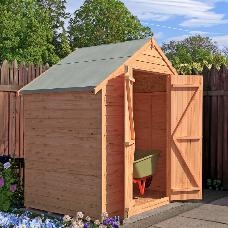 Garden Value Overlap Shed 4 x 6 with Double Door, No