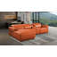 Canapé modulaire en cuir italien 4 pièces Camel faisant face à la gauche avec 1 fauteuil inclinable électrique et appuis-tête réglables Camel-2036996779