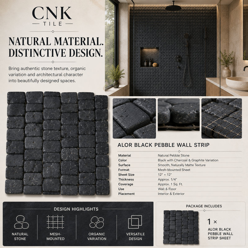 CNK Alor Black Pebble Wall Strip