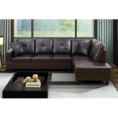 Canapé modulaire en cuir 2 pièces Bawan
