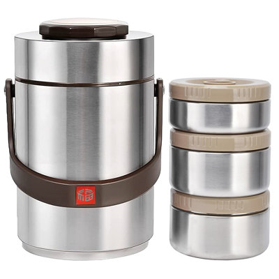 Bento Box,3-Tier Stackable Insulated Food Jar 2.3L Bento Lunch Box Stainless Steel Food Container for School Office Picnic
