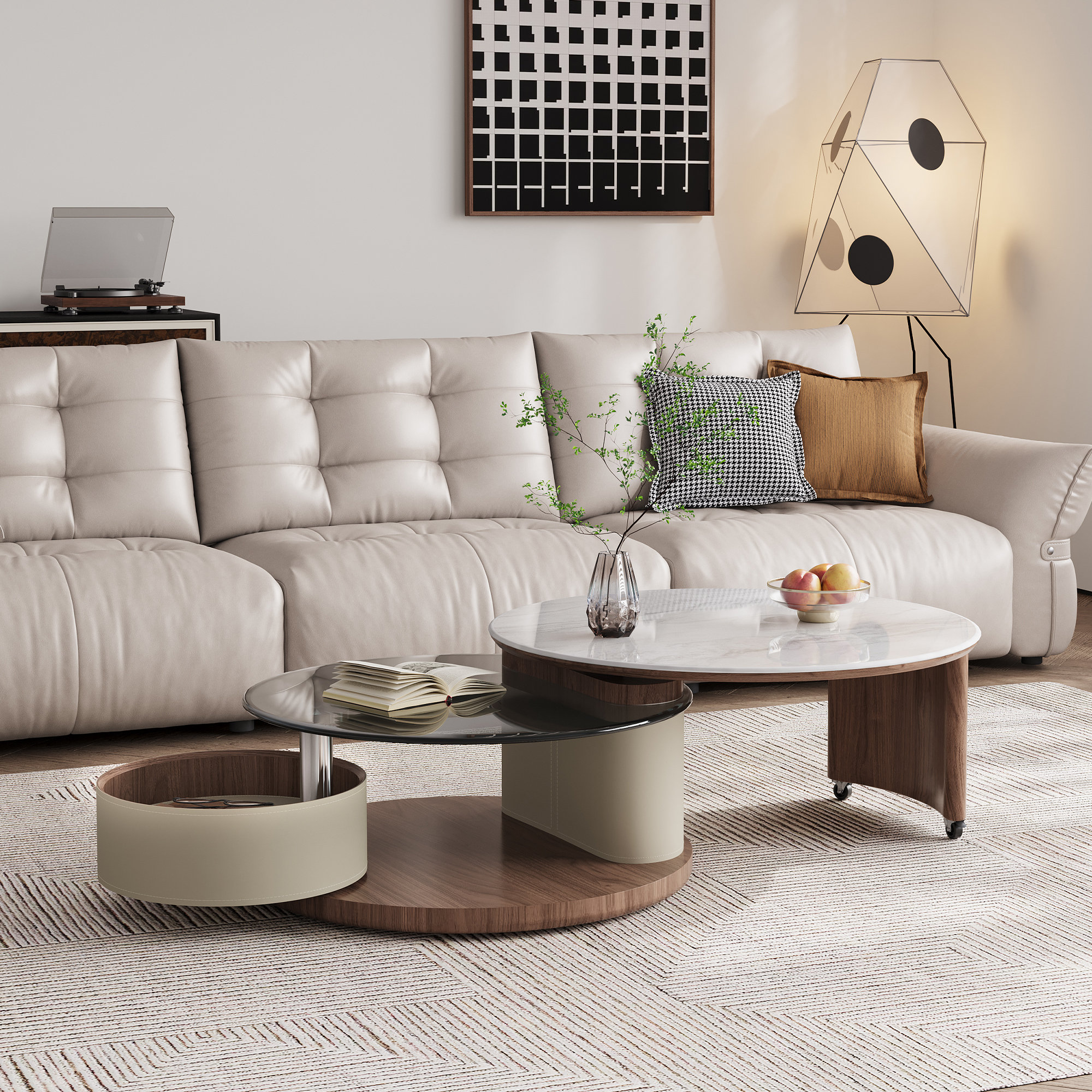 Orren Ellis Extend Glass And Wood Coffee Table | Wayfair