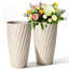 Ensemble de 2 pots de fleurs d'extérieur en résine et pierre ivoire H 24 po