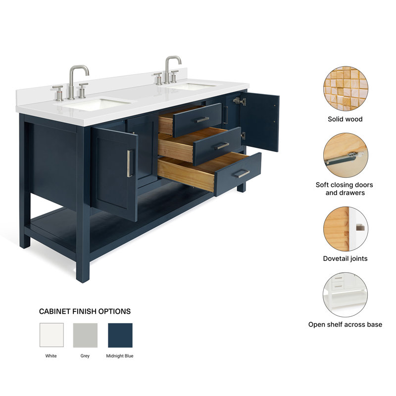 Magnolia Bath Vanity Oval Basin S073DWQ, Rectangular, Midnight Blue