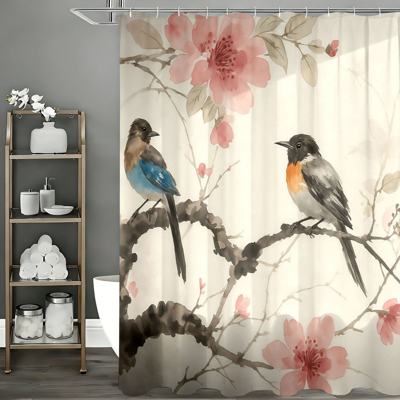 Shower Curtains with Hooks Included