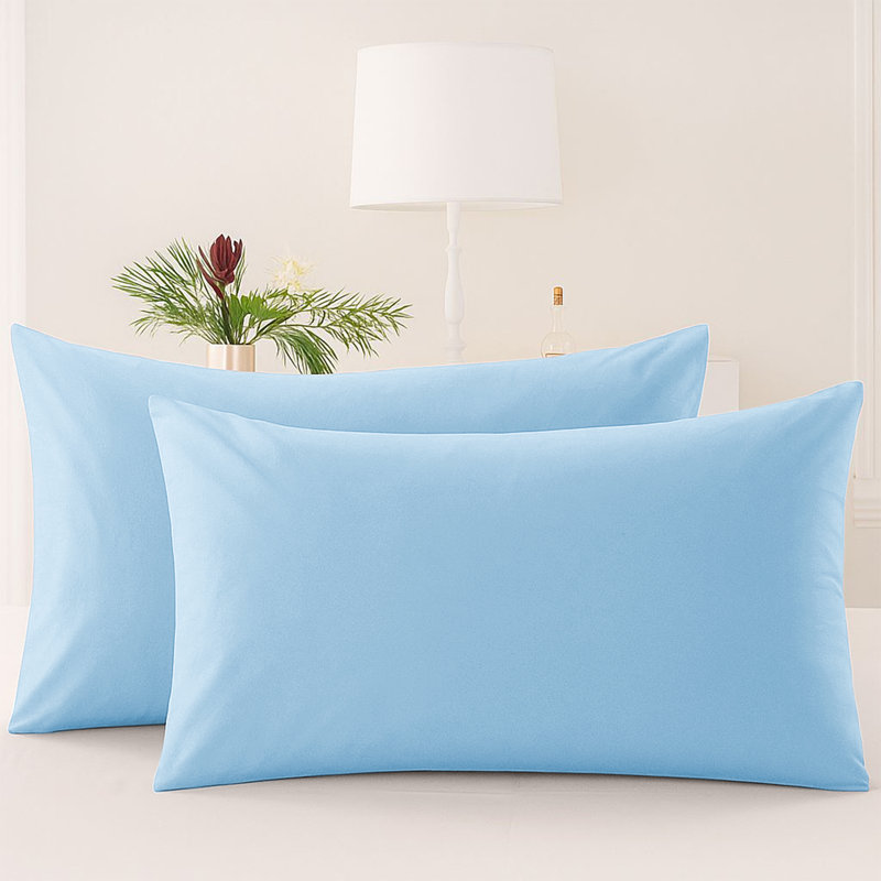 Microfiber Machine Tufted Pillow Case, Light Blue