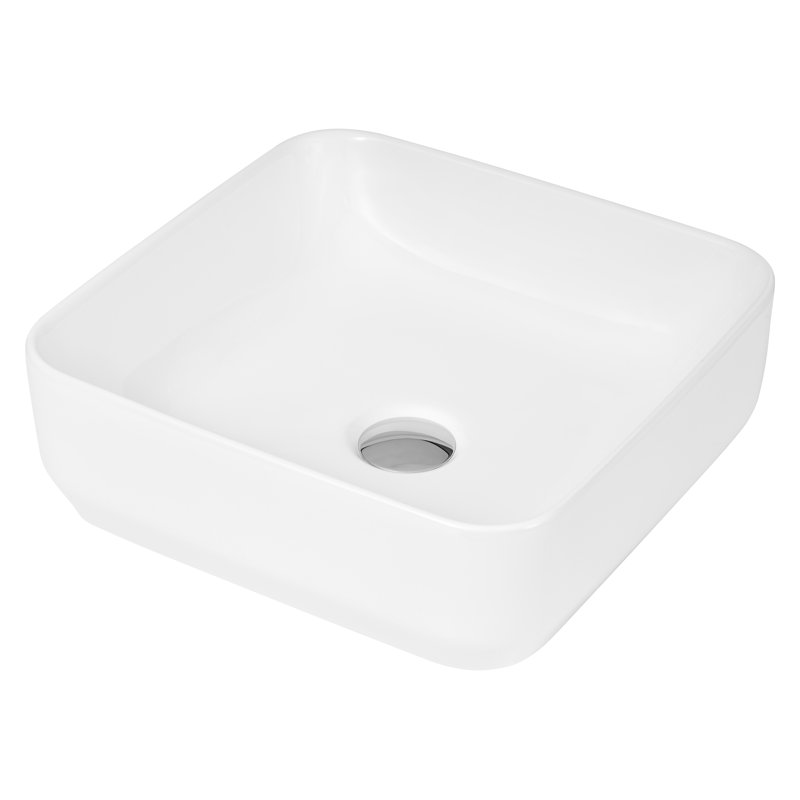 Nuie Vessels 365mm L x 365mm W White Vitreous China Square Sink