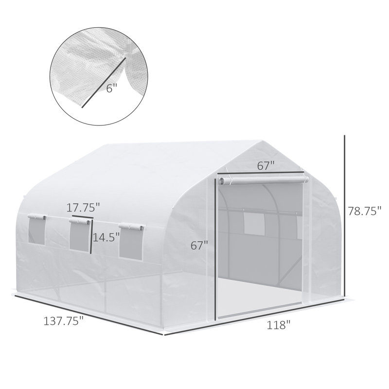 Serre Outsunny, Blanc, H 78,7 po x l 137,8 po x P 118,1 po