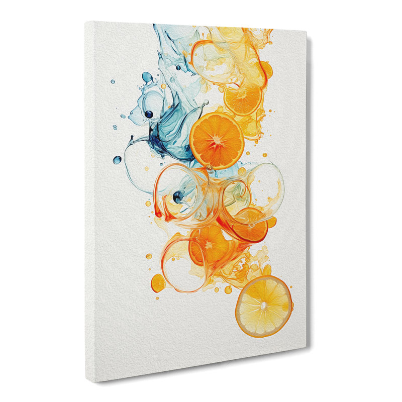 Citrus Fruits Gestural - Wrapped Canvas, 60cm H x 40cm W x 3cm D