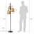 65" Rattan Tree Floor Lamp with Dimmer Switch and 3 Bulbs Included