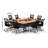 Rectangle 8 Person Flip Top 72'' L Modular Training Table and Chair Set with Casters and Modesty Panel and Cable Management