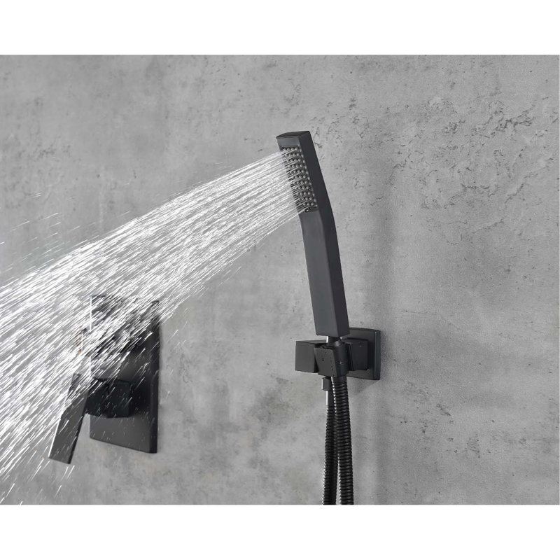 Ceiling Mounted 16" Shower Head Kit - Matte Black, Superior Brass & Stainless Steel, Enhanced Flow, Enjoyable Bathing, Self-Cleaning Nozzle, All-Inclusive Package With Mounting Equipment System