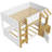 Twin Over Twin Bunk Bed with Integrated Desk, Storage, Ladder & USB Charging Ports, Space-Saving Kids Loft Bed, White