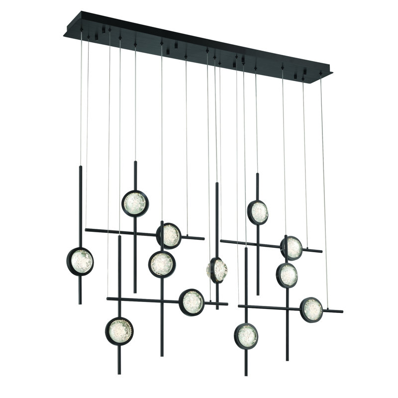 Lustre à 12 lumières Barletta, Noir mat