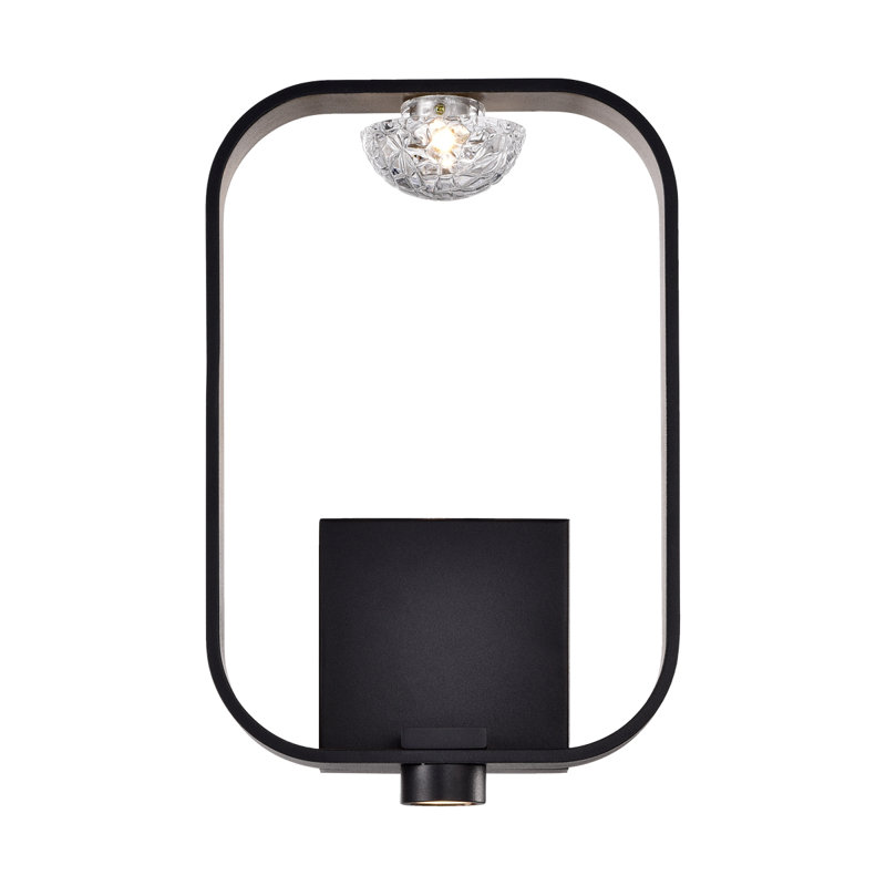  Plafonnier encastré noir à 1 lumière DEL