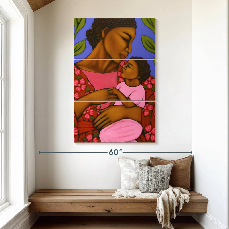 Mère et bébé africain, H 50 po x l 32 po