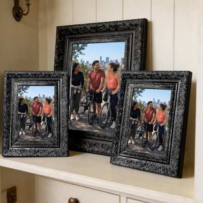Cadre photo noir 3 pièces chaud pour photos 8 po x 10 po et affichage mural et de table