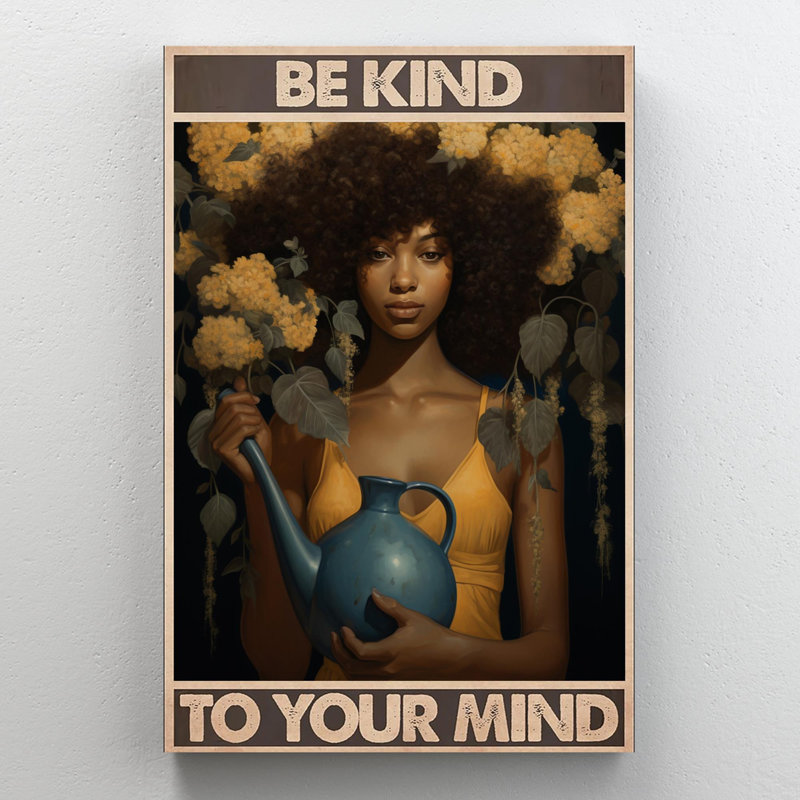 «Flowers Be Kind To Your Mind», impression sur toile, H 36 po x l 24 po x P 1,25 po