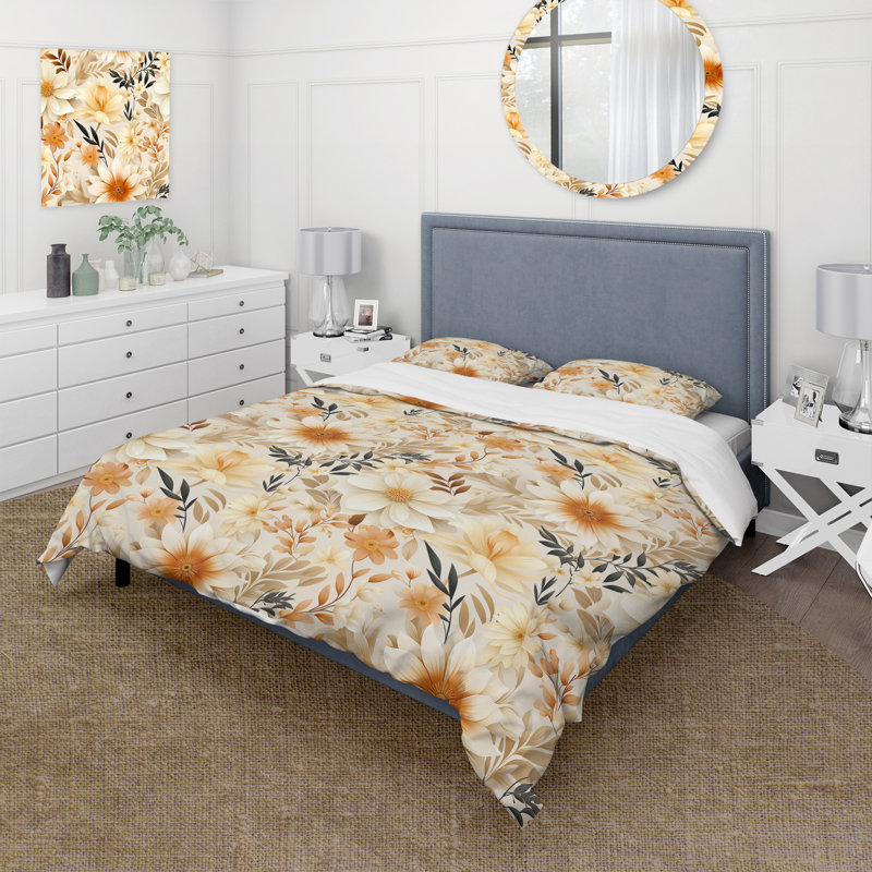 Ensemble de housse de couette Soft Beige, Housse de couette pour grand lit et 2 taies décor