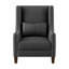 Élégante chaise d'appoint traditionnelle avec coussin, garniture cloutée et revêtement en polyester gris foncé pour les salons modernes