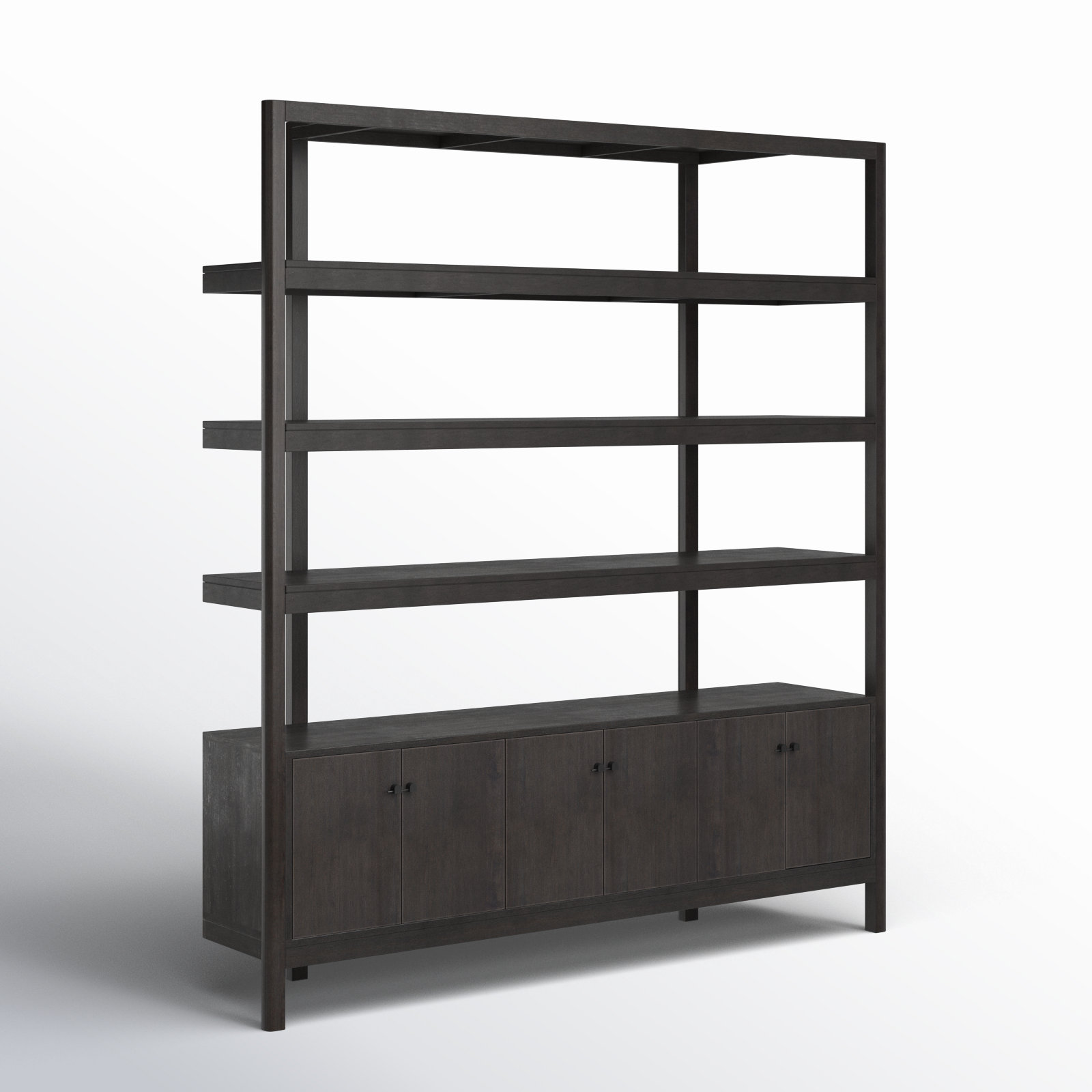 Jeanna Wide Bookcase, Worn Black