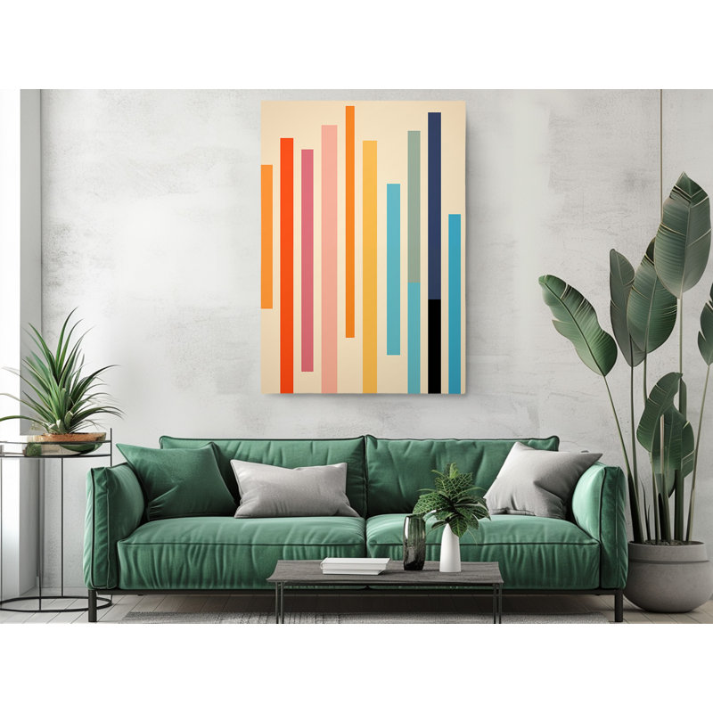 Impression sur toile de formes géométriques abstraites peintes colorées, décoration murale moderne pour la maison et le bureau