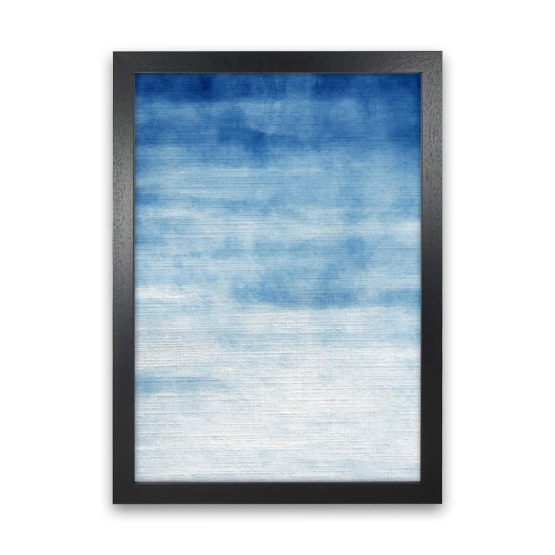Abstract Blue - Print, 46cm H x 34cm W x 3cm D, Black Framed