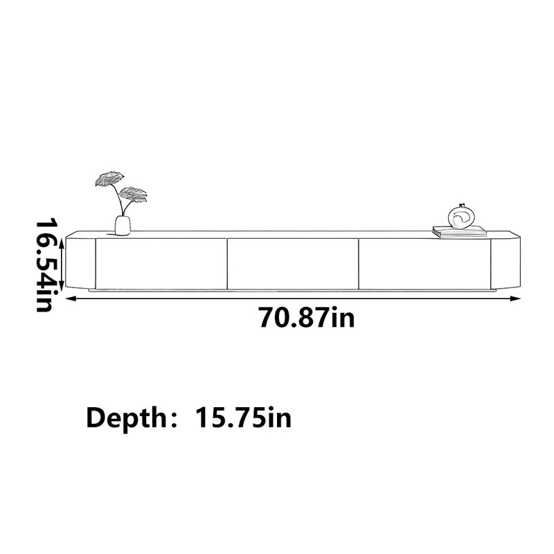 Meuble télé blanc simple, 70.87"