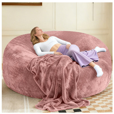 4-foot giant foam beanbag chair with padding, perfect for adult reading and relaxation – suitable for living room and bedroom.