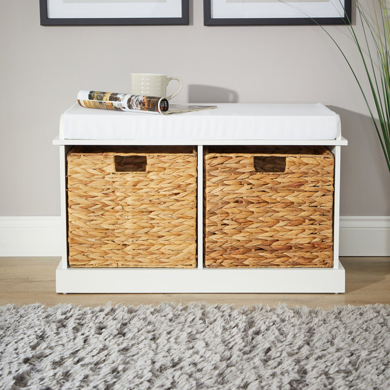 Areli 2 Drawer Padded Seat Hallway Shoe Storage Bench