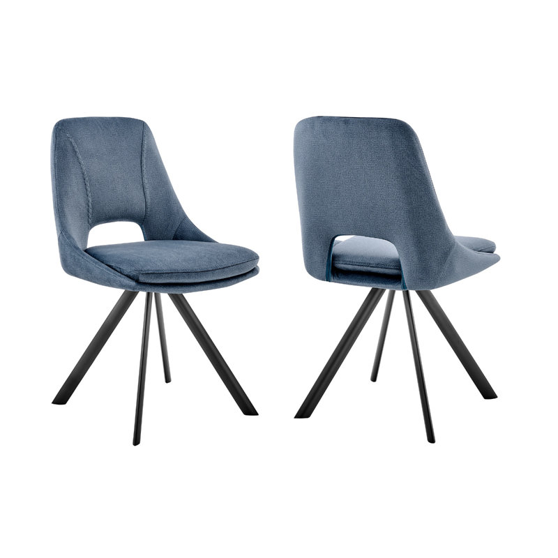 Chaise d'appoint en velours acier, Bleu