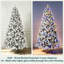 Arbre de Noël floqué avec lumières colorées-1251580794