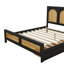 Grand lit plateforme avec 2 tiroirs et finition en bois noir et froid