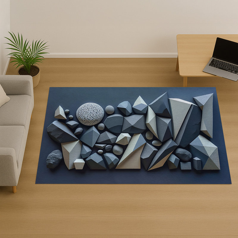 Stone Area Rug, Rectangle 140 x 200 cm