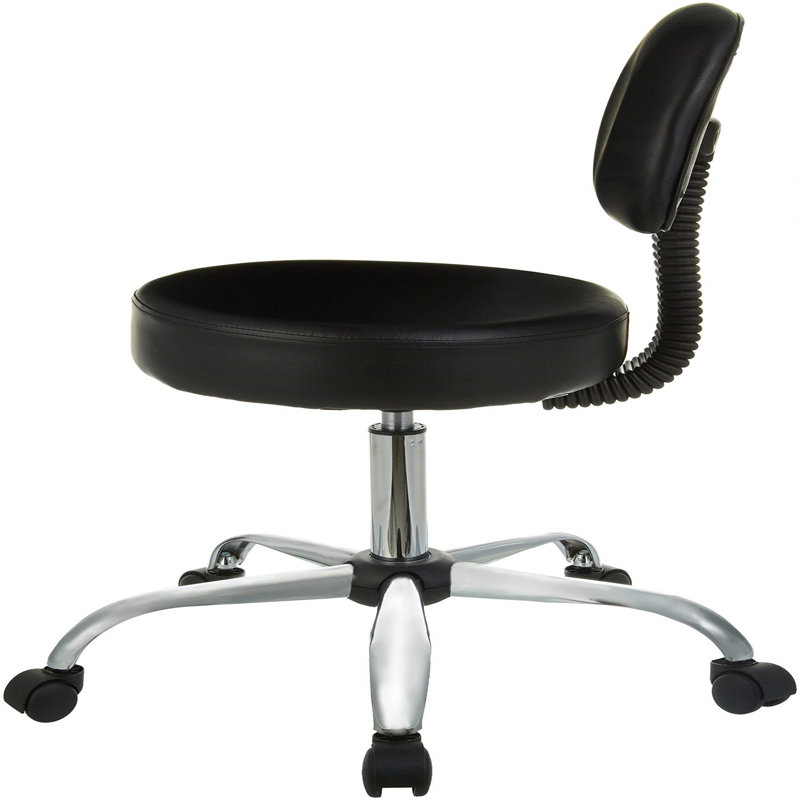 Swivel Upholstered Adjustable Height Counter Stool with Metal Frame