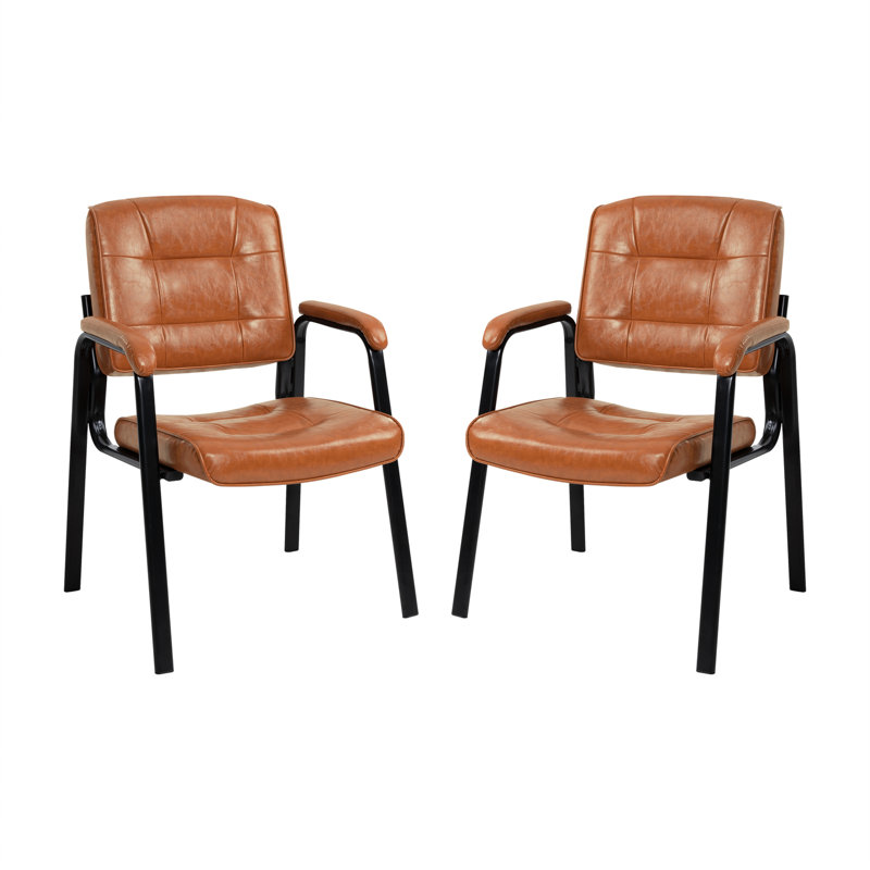 Fauteuil Keymiah, Similicuir caramel