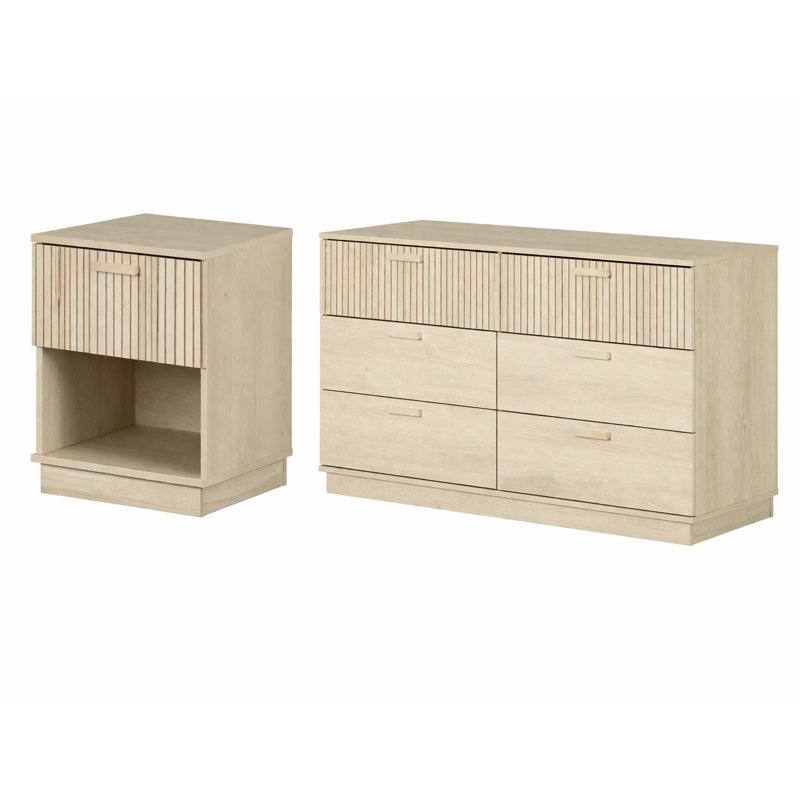 Table de chevet en chêne blanchi Noah