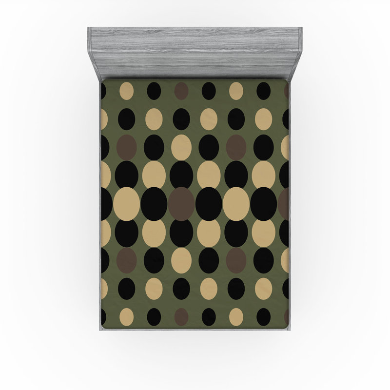 Drap-housse Ambesonne, paquet de 2, Drap-housse grand, Gris / beige / pois noirs