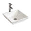 Lavabo de salle de bain carré en céramique 16,5 po, blanc, avec tous les patins de soutien et anti-bruit
