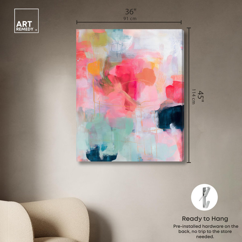 Décoration murale pastel prisme pastel sur toile par Art Remedy, H 45 po x l 36 po, Toile tendue avec châssis