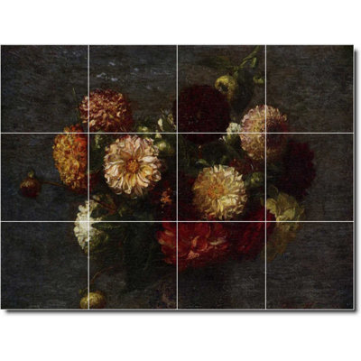 24" x 18" Ceramic Painting Decorative Mural Tile 6" x 6"