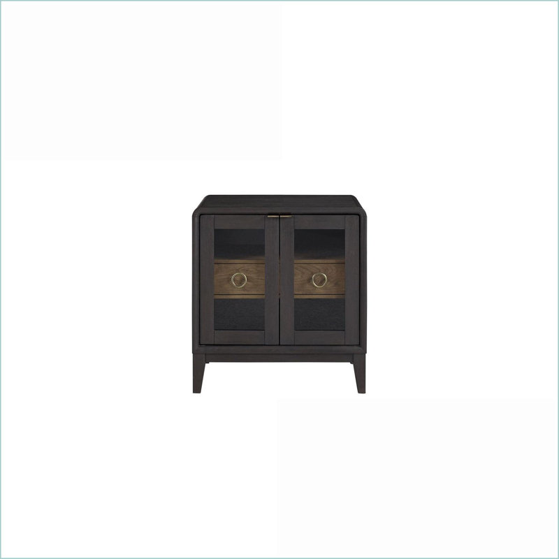Table de chevet avec tiroir de rangement en verre Modern