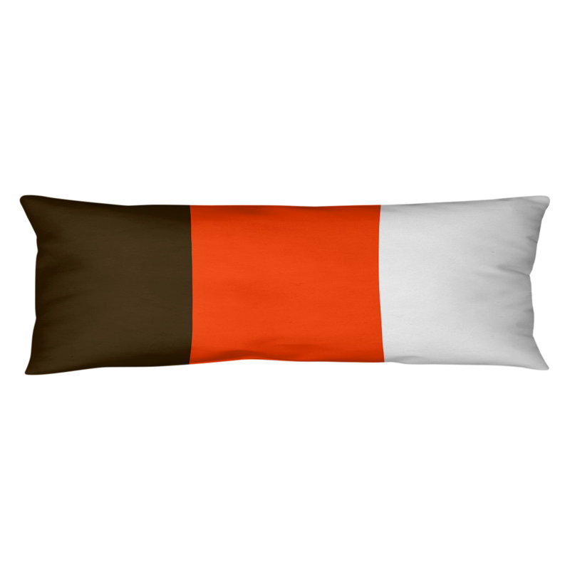 Oreiller pour le corps à rayures en polyester / polyester, Brun / orange, Adames Football
