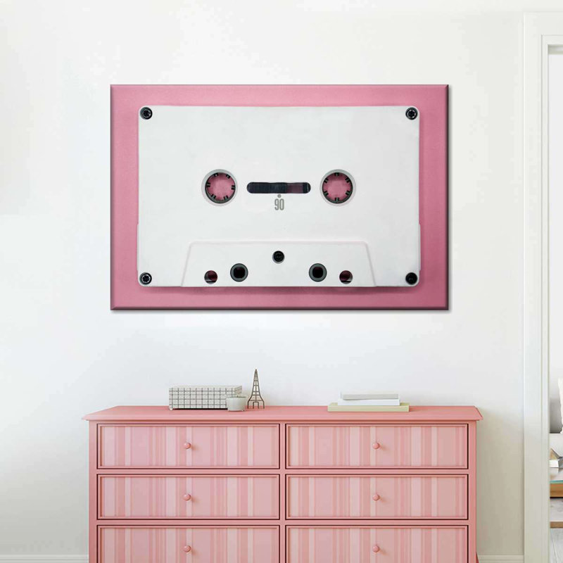 " White Cassette Tape " by Pink Sherbet Photography, 26" H x 39" W x 1.25" D