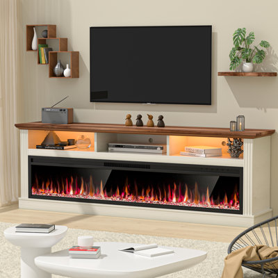 Fireplace Tv Stand For Tvs With Electric Fireplace, Entertainment Center,led Light Tv Consoles For Living Room,farmhouse Media Console Table