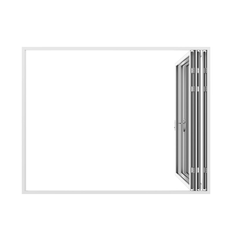Porte pliante en aluminium à 3 panneaux KaMic EliteFold avec charnières et roulettes cachées, conception pliante vers l'extérieur
