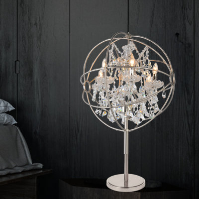 Modern 6-Lights Orbit Table Lamp 21 Inches In Nickle
